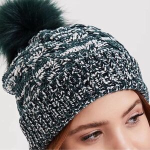 Torrid green marbled beanie hat